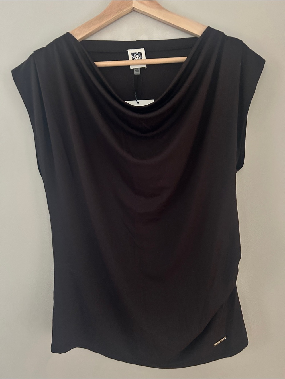 NWT Anne Klein chocolate brown dressy top